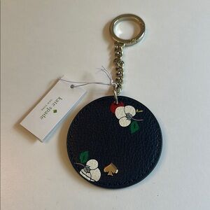 Kate Spade Black Floral Keychain